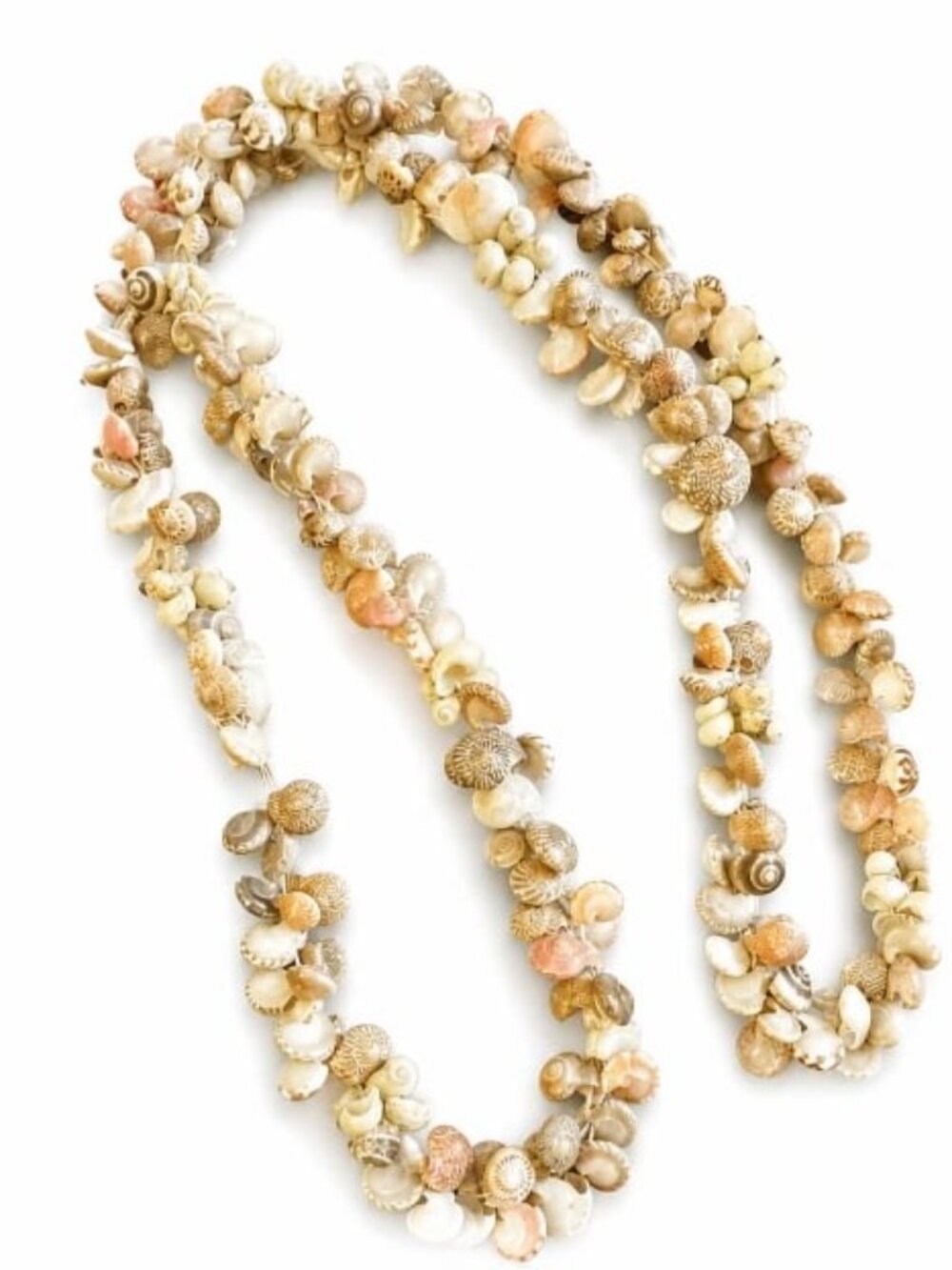💖 Coastal Natural Cowrie Auger Cone Shell Endless Loop Necklace #145